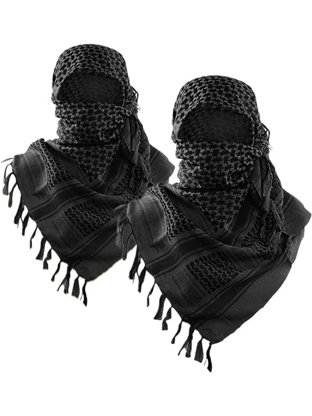 Tactical Desert Shemagh Scarf - 100% Cotton Keffiyeh Wrap for Men & Women